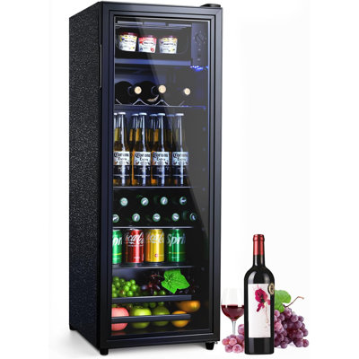 17.1"W X 43.6"H 26 Bottles Or 113 Cans 4.5 Cubic Feet Freestanding Mini Beverage Refrigerator with Top Freezer