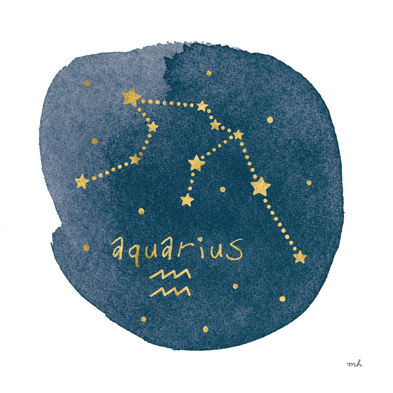 Horoscope Aquarius by Moira Chocolate - Wrapped Canvas Print, 51cm H x 51cm W