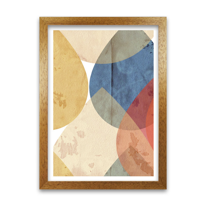 Grunge Colour B - Print, Oak Frame, 30cm H x 21cm W x 3cm D