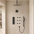 Ceiling Mount 16" High-Pressure Rainfall Shower Faucet, Dual Rainfall Shower Head System with Thermostatic Valve-89833289