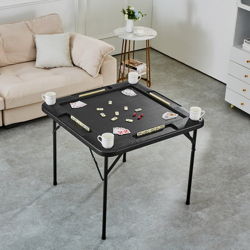Table pliable pour 4 joueurs Stellweilan Tessberg 35,43 po, Noir