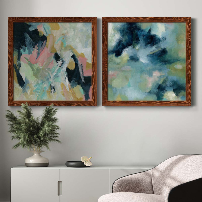 «Vitality», ensemble de 2 peintures sur toiles, H 35,5 po x l 71 po x P 1,5 po, Toile encadrée érable