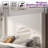 Wauseon King Size Modern Corduroy Upholstered Bed with 65'' Tall Headboard & Solid Wood Legs, White-14536593-9268978