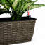 2-Pack Self-Watering Planter - Hand Woven Wicker - Rectangular - Dark Grey