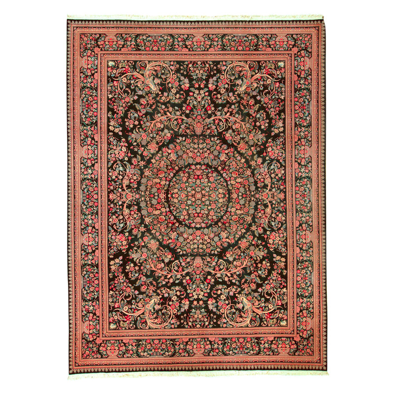 Tapis rectangulaire en laine noué à la main