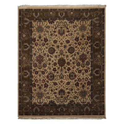 7'9''x10'2" Hand Knotted Kashan 200 KPSI Wool velvety Plush pile Area Rug