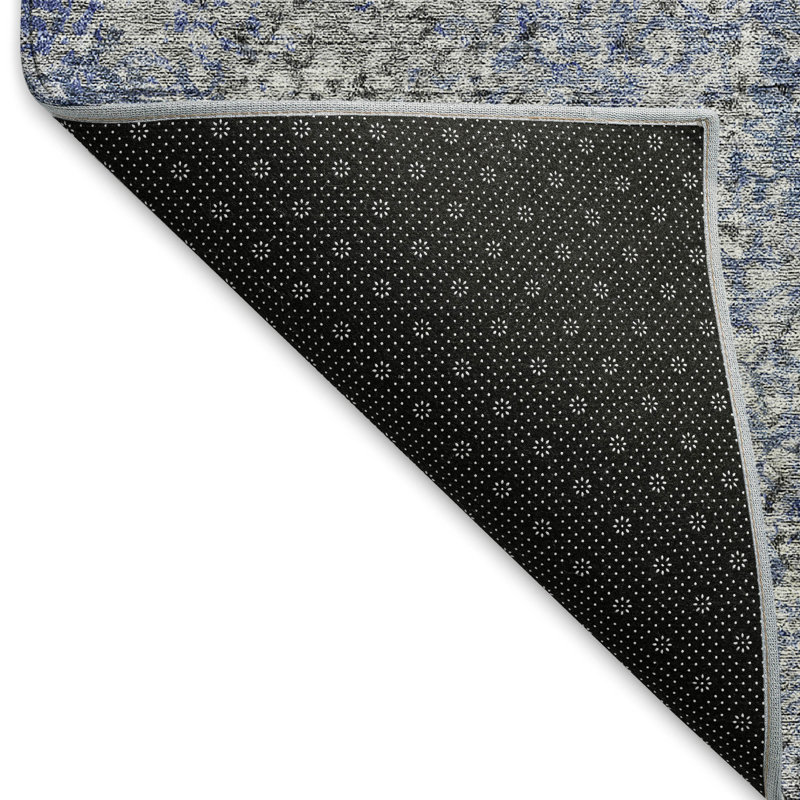 Premium Machine Washable Prisco Blue Rug, Rectangle 9' x 12'