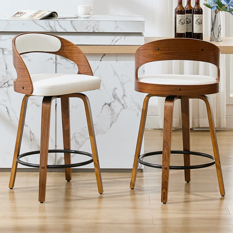 Tabourets pivotants 26 po Modern, Blanc, Tabouret de comptoir (assise à une hauteur de 26 