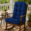 Ensemble de coussins en chenille pour fauteuil à bascule, dossier haut capitonné, coussin d'assise, bords passepoilés, attaches à nouer, dos antidérapant, usage intérieur-1904677329