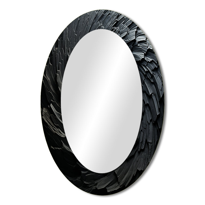 Miroir mural noir en spirale Fractal Sprial, 36 po x 24 po