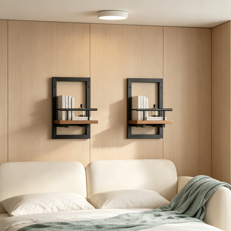 Tablettes flottantes pour plante d'intérieur, Brun rustique