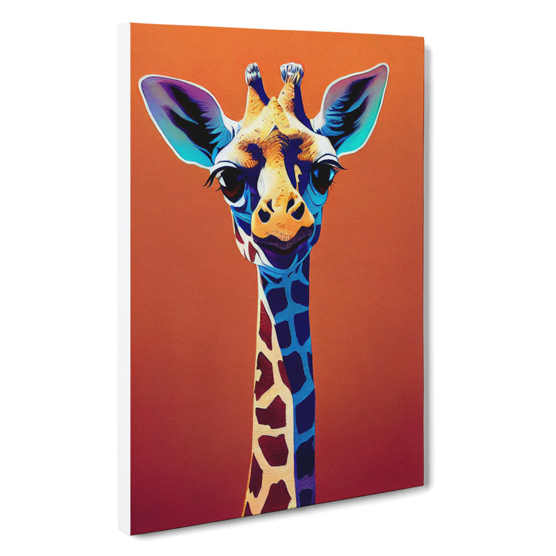 Colourful Giraffe No.1 - Wrapped Canvas