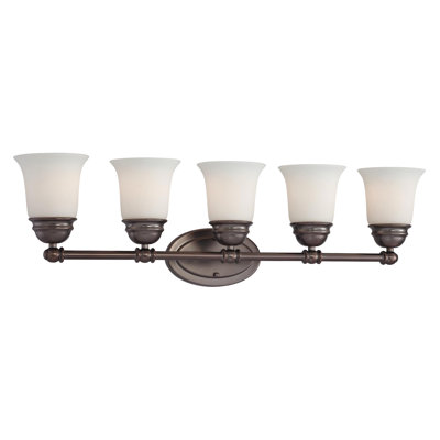 Éclairage pour salle de bain 5 lumières Selway 31 po - Bronze huilé Selway