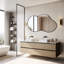 Miroir mural moderne asymétrique avec cadre en métal, miroir décoratif irrégulier pour salle de bain, chambre à coucher, salon et entrée, argent-585130245-571549879
