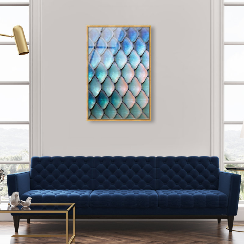 Mermaid Zoom Print by Oliver Gal, 16"H x 11"W, Gold Floater Frame