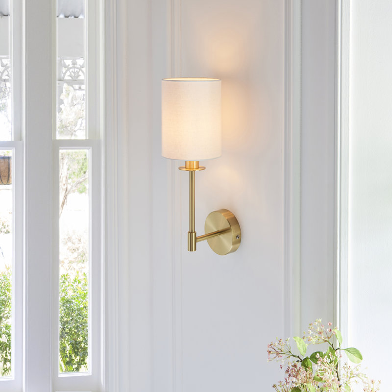 Evonnia Steel Armed Sconce, Satin Brass