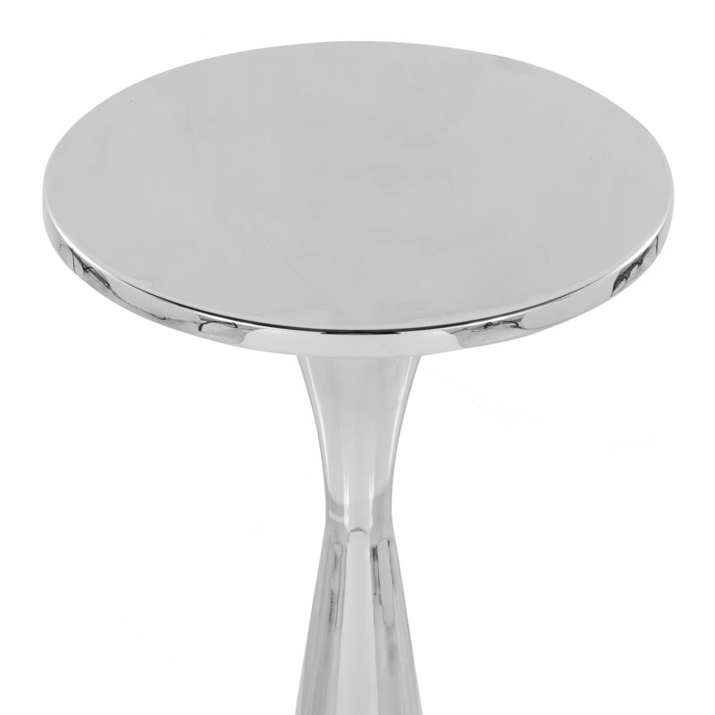 Table d'appoint contemporaine en métal poli 22 po Gemma de Grandview Gallery par Lumisource, Nickel