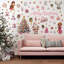 Adhésif mural rose de Noël autocollant mural Merry Christmas