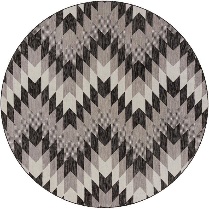 Tapis noir Aucun Nykeia, Rond 10 pi