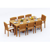 Wave Outdoor - Piece Teak Dining Set