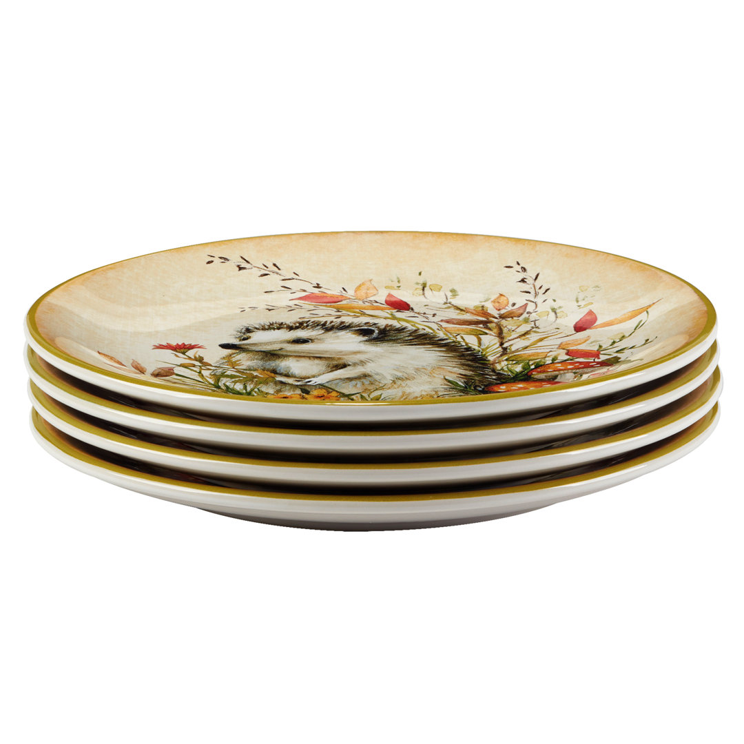 Woodland Critters Set of 4 Dessert Plates Certified International