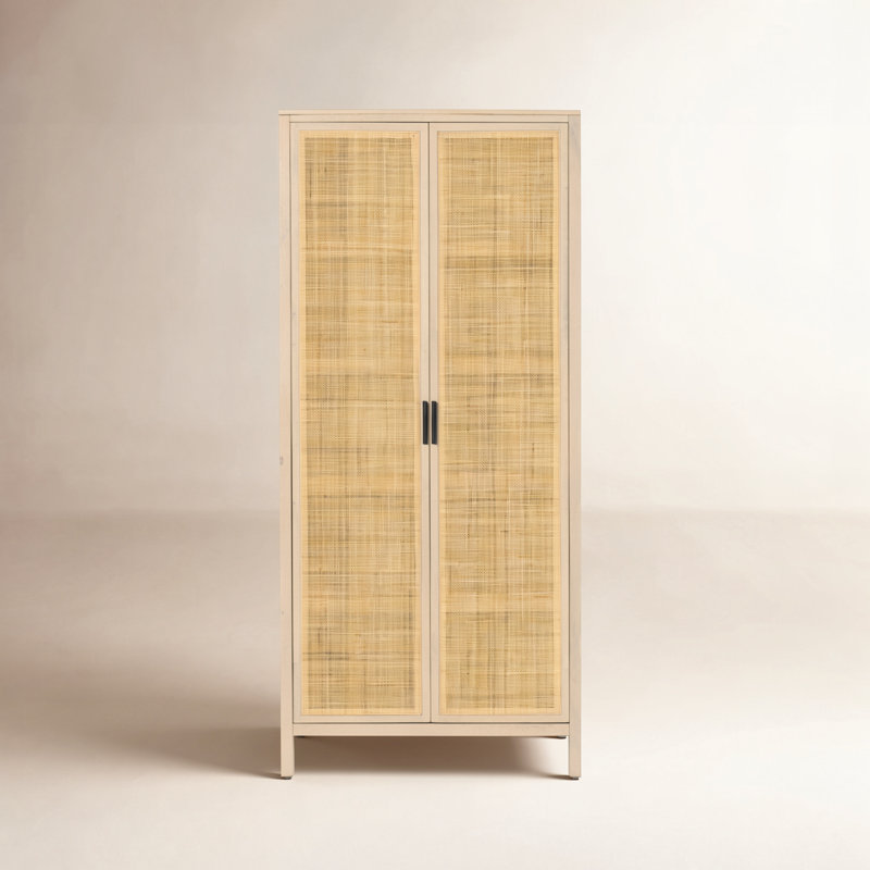 Caprice 2 - Door Solid Wood Armoire, Natural Mango/Light Brown