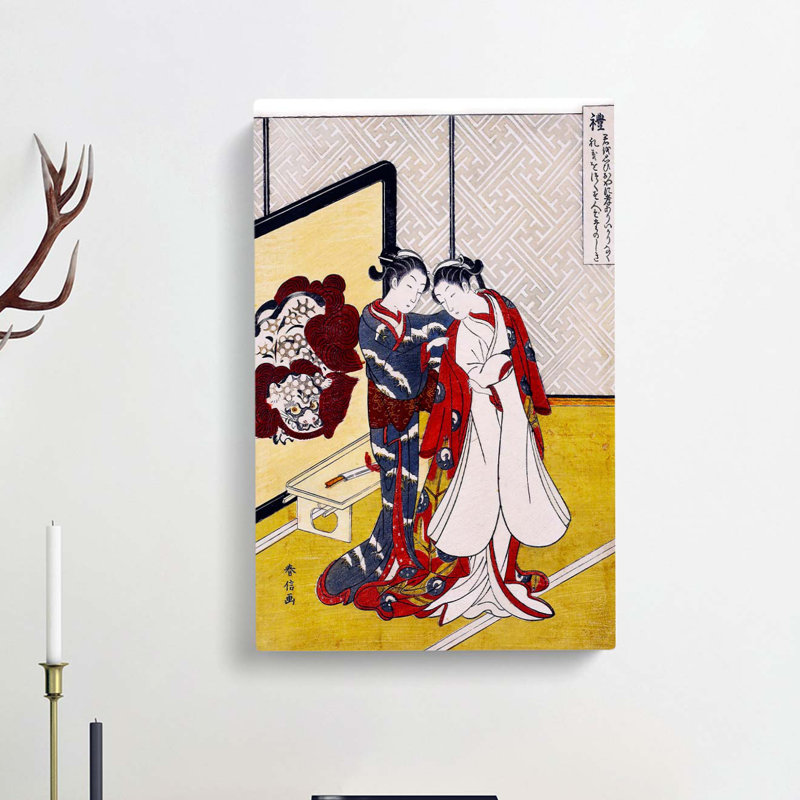 Five Virtues by Harunobu Suzuki - Wrapped Canvas Painting, 50cm H x 35cm W x 3cm D