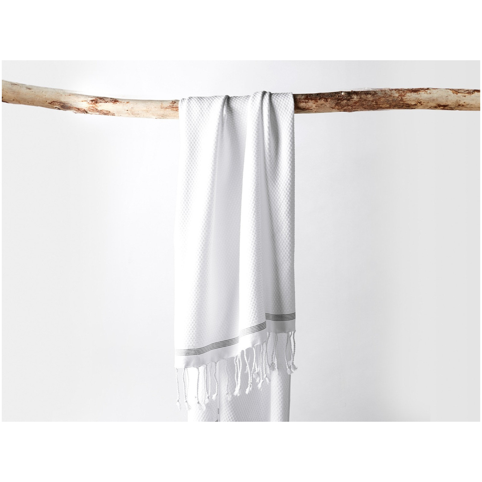 Mediterranean Organic Bath Towel, Alpine White/Slate, Bath Sheet