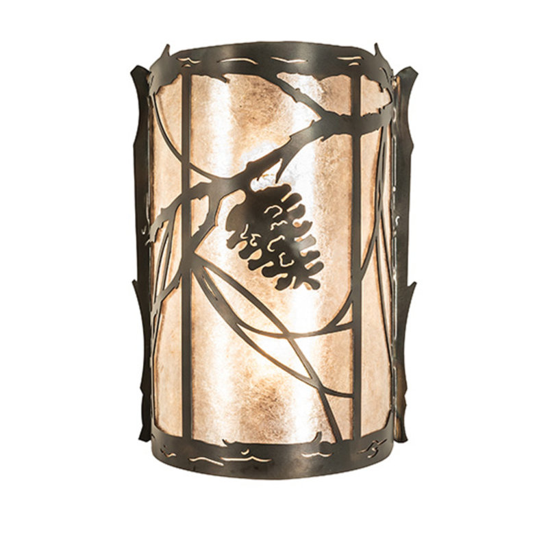 1 - Light Flush Mounted Sconce, Silver, Dark Burnished Antique Copper, 2
