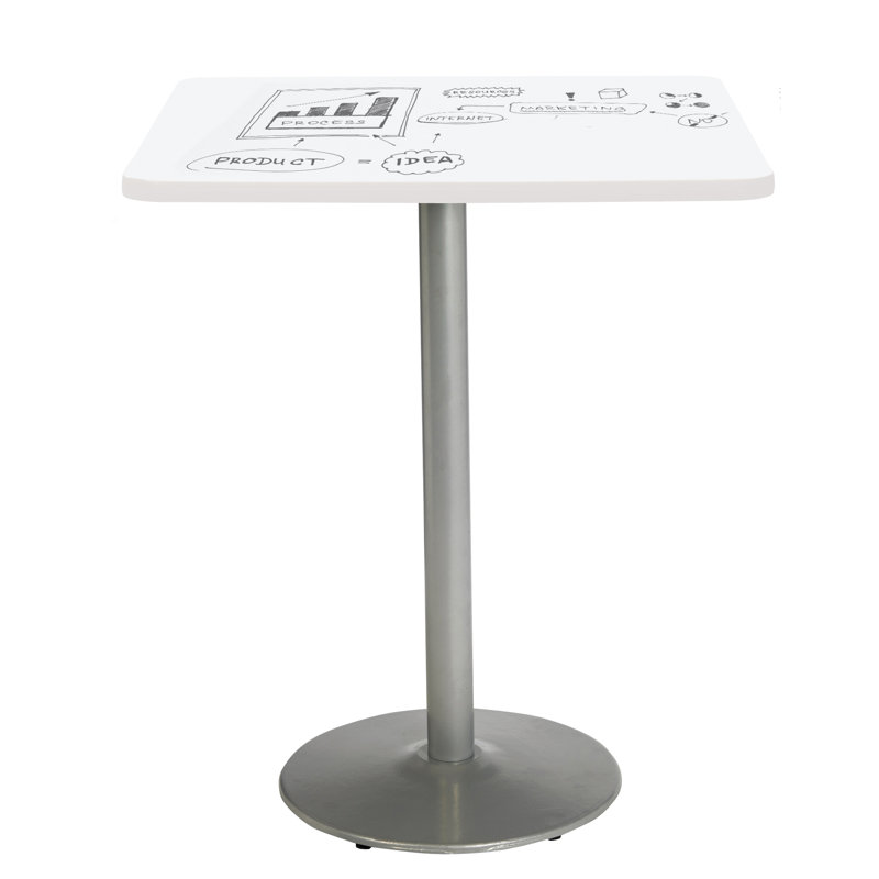 Table carrée pour salle de pause, H 41 po x L 30 po x L 30 po, Argent