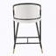 Tabouret de comptoir de 26 po de hauteur avec cadre en métal (ensemble de 2) - Beige-1784902130
