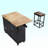 Solid Wood Top Kitchen Island Set-97851640