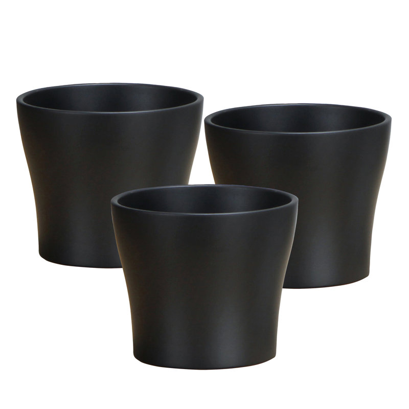 Pot à fleurs d'intérieur Scheurich 808, H 5 po x l 6 po x P 6 po, Noir, 3