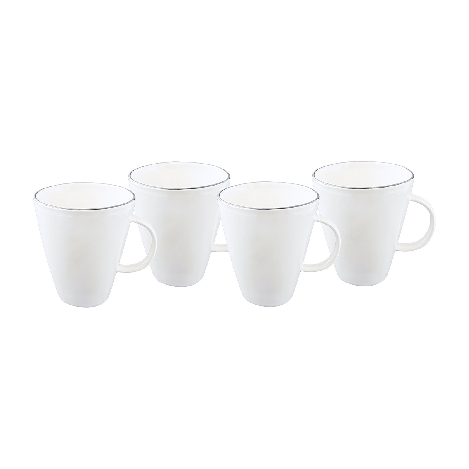 Canvas Home Abbesses Colored Rim Porcelain Coffee Mug 10oz, Gray