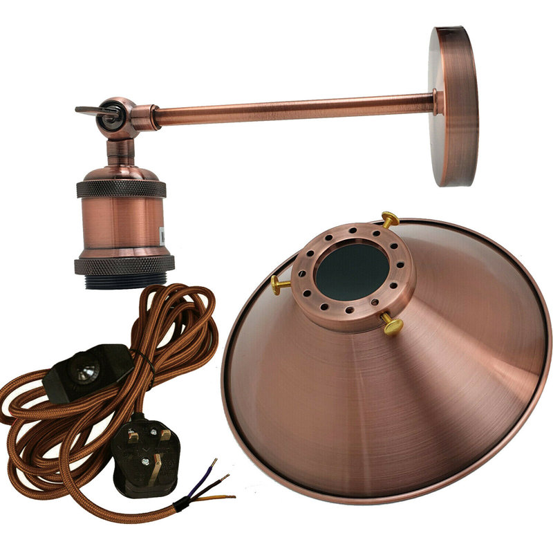 Caribe Plug-in Armed Sconce, Copper