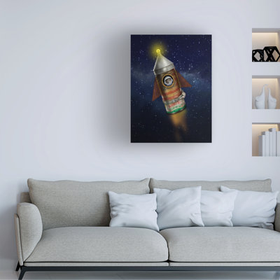 Art mural sur toile tendue - John Hovenstine, art mural «souris dans l'espace» pour le salon, la chambre à coucher ou le bureau - 18 x 24