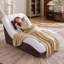 Canapé-lit surdimensionné de 67 po avec méridienne à compression, canapé-lit confortable avec revêtement en chenille et siège profond pour le salon ou l’appartement, sans assemblage-133340353