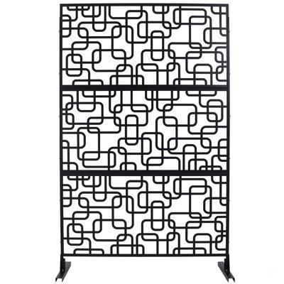 Outdoor & Indoor Privacy Screen Metal Privacy Screen 76" H×48" W, Freestanding Decorative Privacy Screen For Deck Balcony Patio, Privacy Fence Panels For Outside Lawn Garden PS114