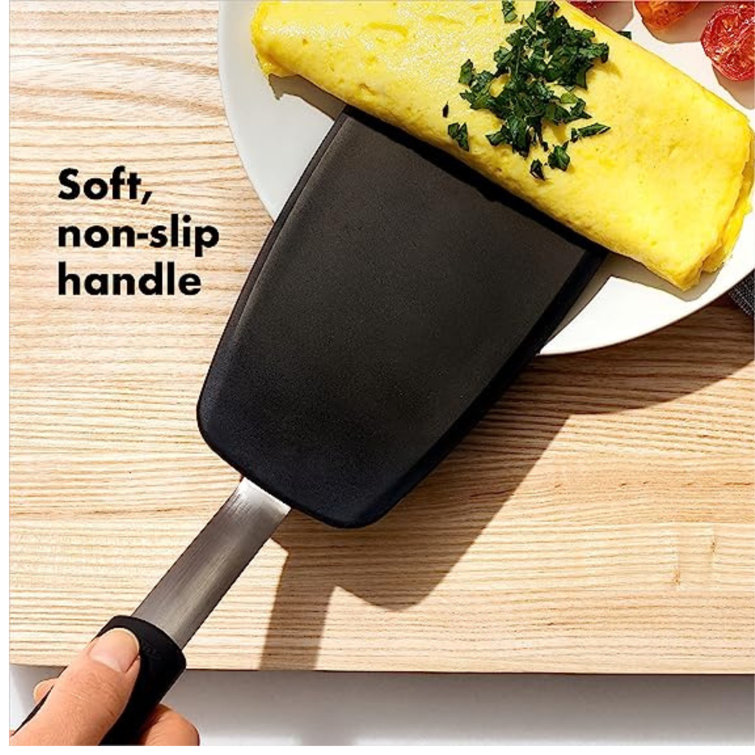 2 in 1 Silicone Spatula Egg Turners Grip Flip Heat-Resistant Non
