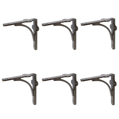 Hammer & Tongs - Curved Iron Shelf Bracket - D150mm - Raw