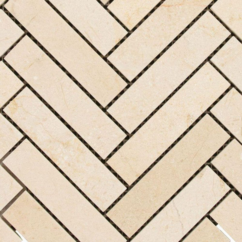 1 in. x 4 in. Herringbone Polished Stone Tile