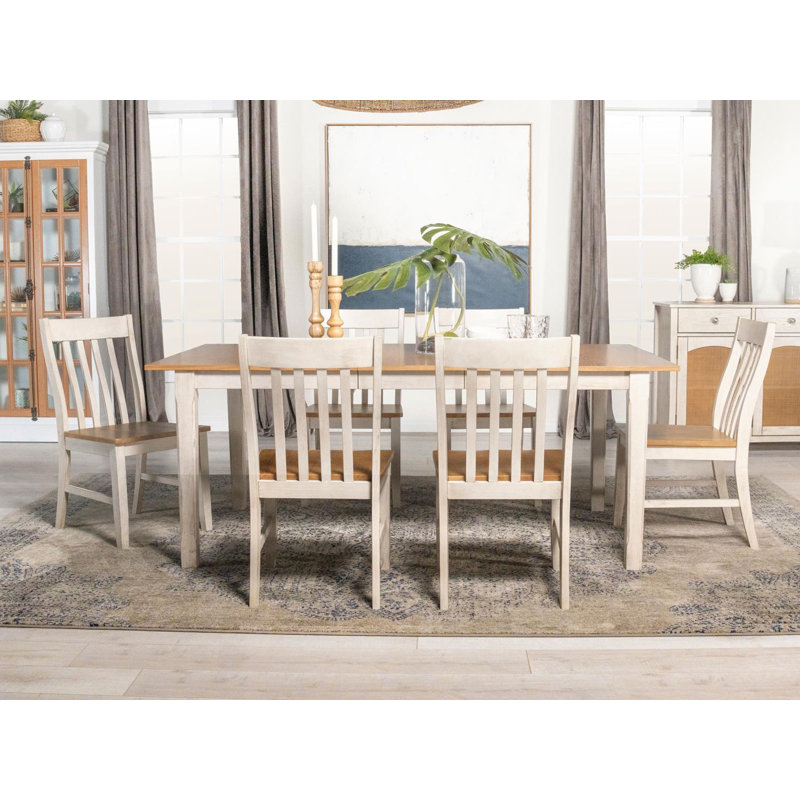 Luthor 5 - Piece Extendable Dining Set in Brown and White