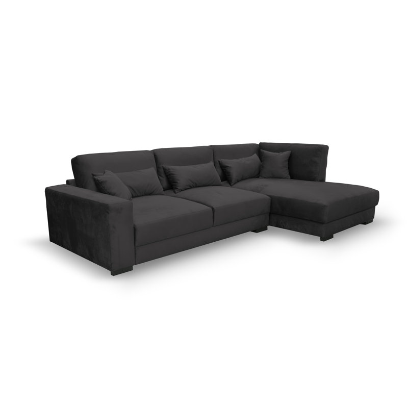 Nahkita 4 Seater Corner Sofa , Right Hand Facing, Black
