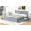 Lit plateforme en bois avec quatre tiroirs de rangement et pieds de soutien-795719955-795719953