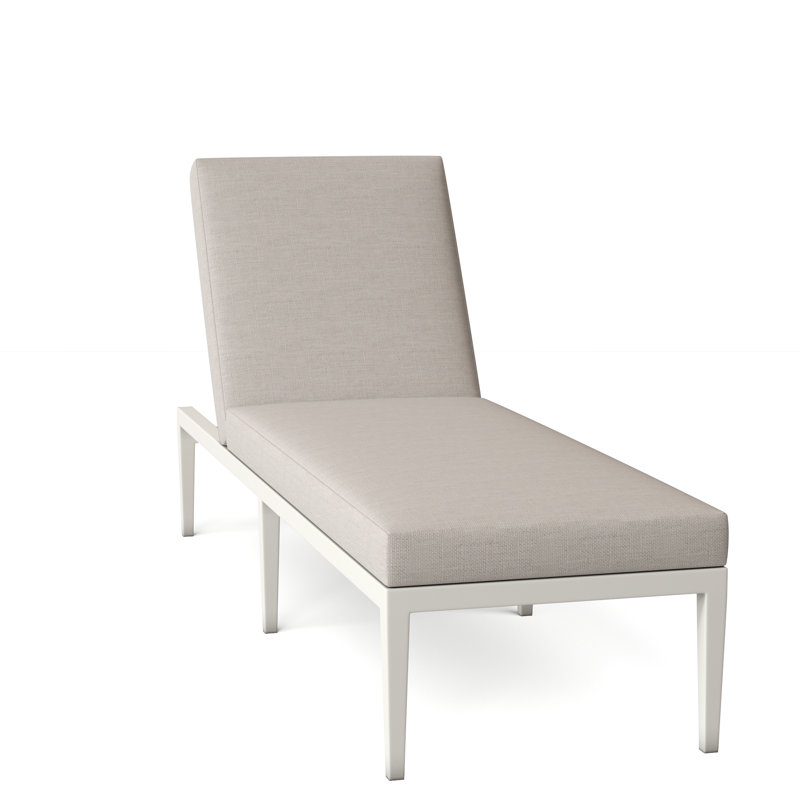 Elegante 78" Long Reclining Single Chaise with Cushions, Welt, Natural White, Elegante #97 Midnight