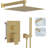 Hoimpro 12 Inch Shower Head System With 2-In-1 Handheld Sprayer, High Pressure Rainfall Shower Head, Brass Faucet Valve Kit, - Includes Shower Arm, Hose And Holder-114406242