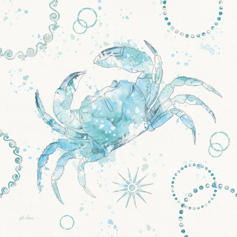 Coastal Splash IV by Katie Pertiet - Wrapped Canvas Painting, 91cm H x 91cm W
