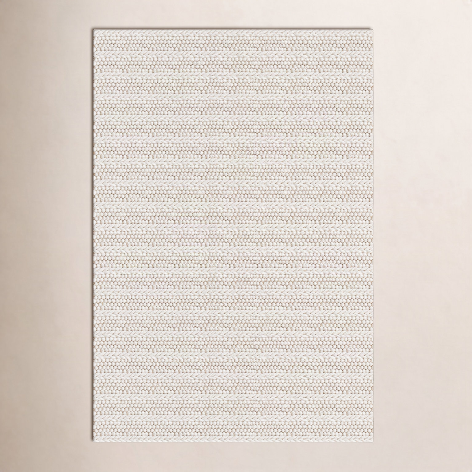 Sestina Ivory Handmade Flatweave Rug, Rectangle 8' x 10'