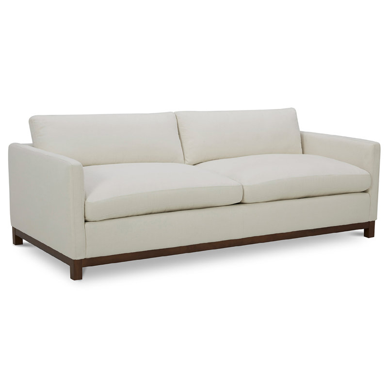 Canapé rembourré Liz, Gris chiné, Marron foncé, H 32,28 po x l 84,25 po x P 39,37 po
