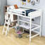 Lit mezzanine simple en bois avec échelle-1444031919